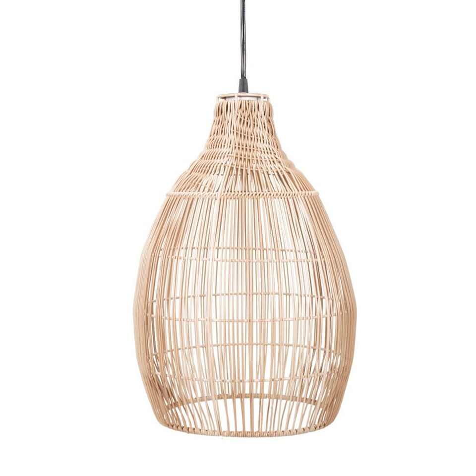 image 1 of ValueLights Solar Powered Natural Teardrop Outdoor Hanging Pendant Garden Pergola Light | Cream
