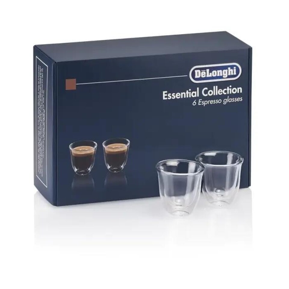 image 1 of De'Longhi DLSC300 Double Wall Espresso Glasses Pack of 6 Clear Clear