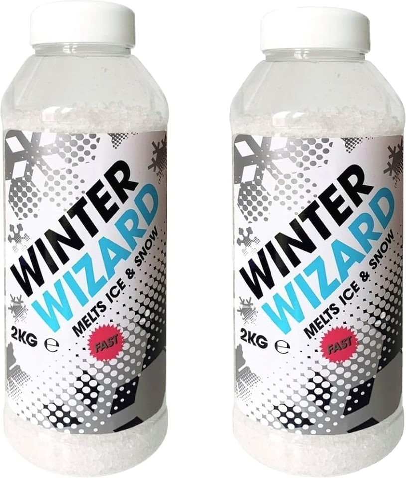 image 1 of 2 Tubs 2kg De-Icer Shaker Tub Winter Salt White Grit Rock Salt
