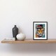 image 2 of Tiger Wearing Soft Felt Top Hat Modern Folk Art 9x7" Black Framed Wall Art Print