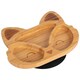 image 1 of Tiny Dining Children's Bamboo Suction Fox Plate - Black Black
