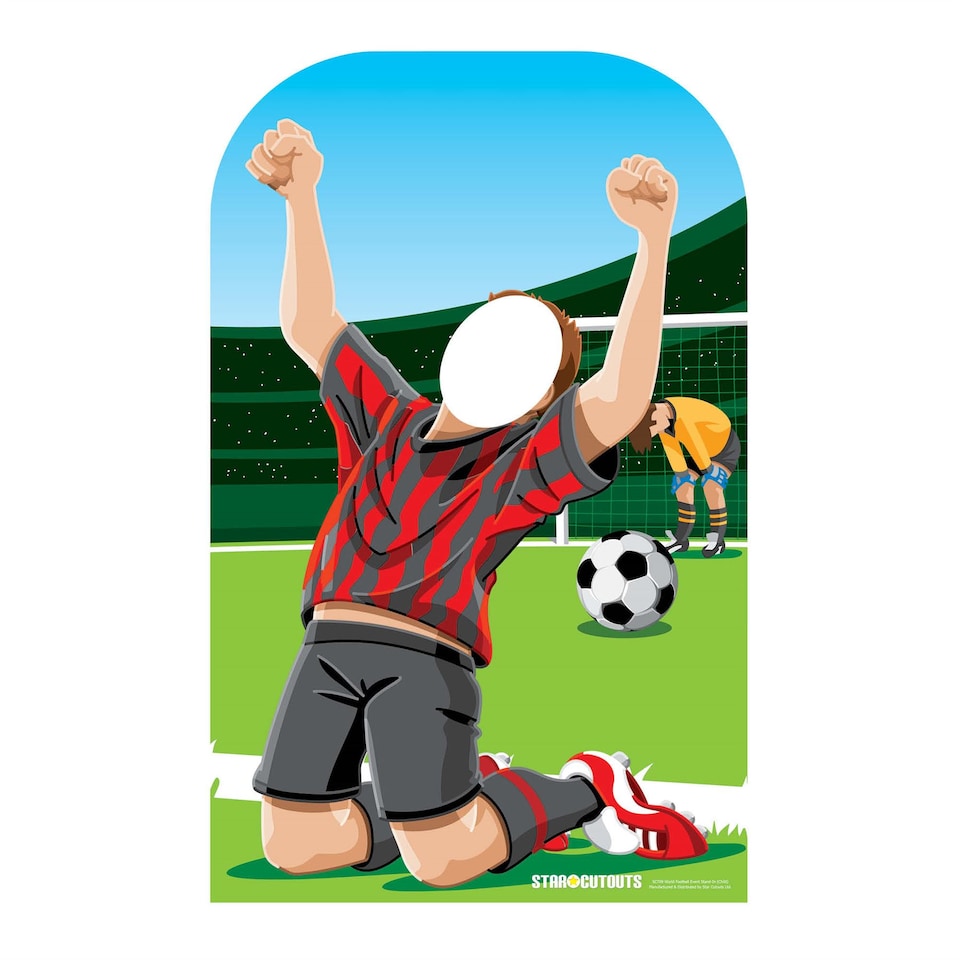 image 1 of World Football Tournament Goal Scoring Childrens Stand In Cardboard Cutout - 117cm