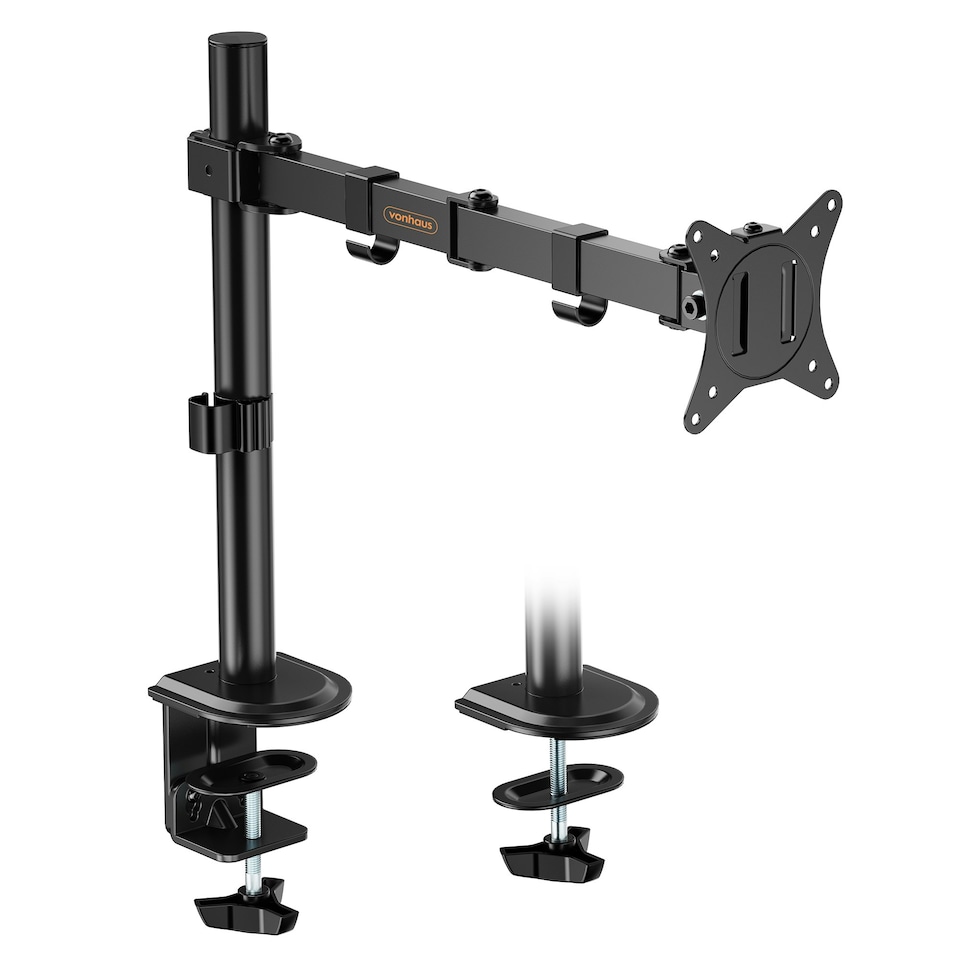 image 1 of VonHaus Height Adjustable Single Monitor Mount for 13-32" Screens