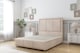 image 1 of Sloomy Lancaster Sand Naples Divan Bed Base 2 Drawers Right Side With 54 Inch Floor Standing Headboard & 12 Inch Matching Footboard | Cream | Sand | King | 1