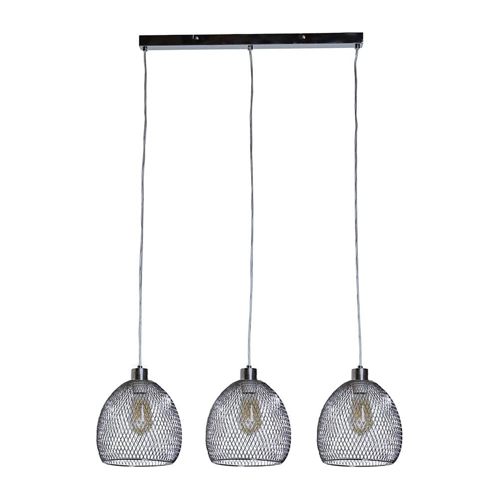 ValueLights Novo 3 Way Brushed Chrome Ceiling Light and Bulbs
