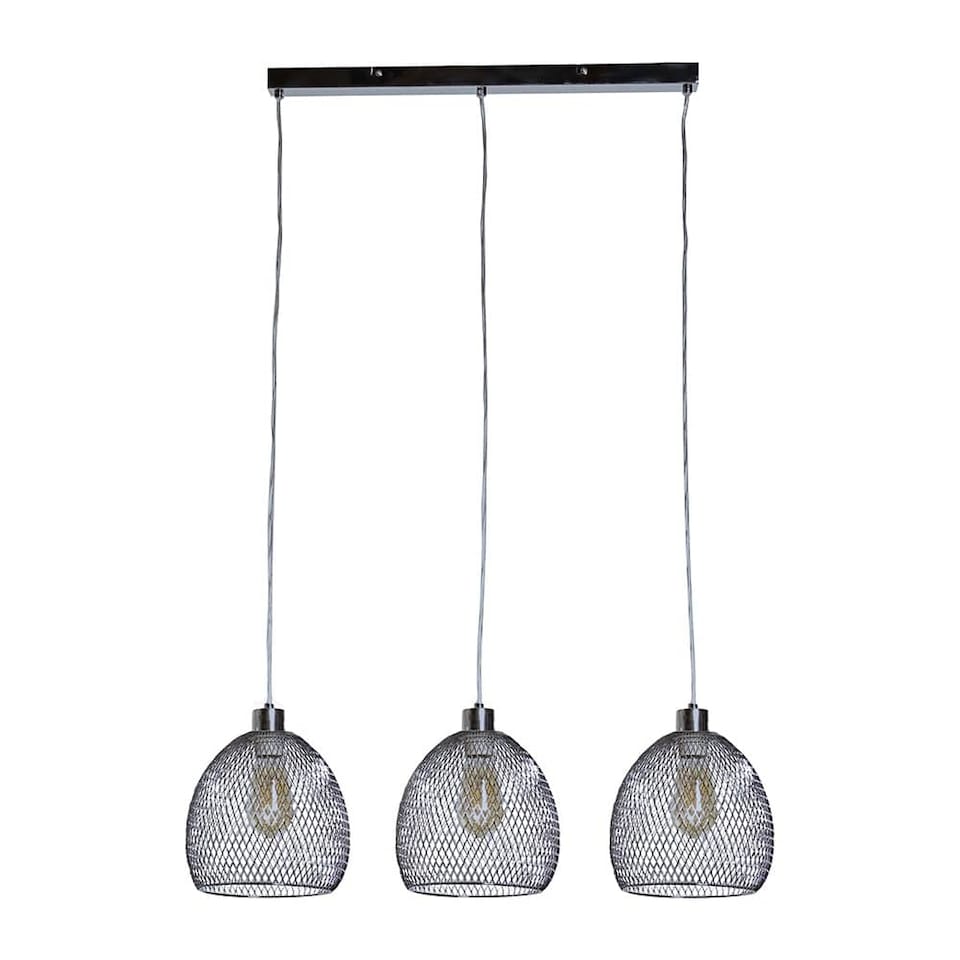 image 1 of ValueLights Novo 3 Way Brushed Chrome Ceiling Light and Bulbs