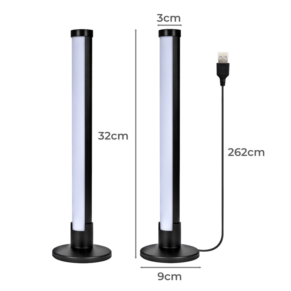 image 1 of Emitto 2x Smart RGB LED Light Bars Game Ambient Lamps Color Changing Music Timer