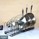image 8 of Buckingham Expandable Pot, Pan & Lid Organising Rack 10 Dividers - Black | Black