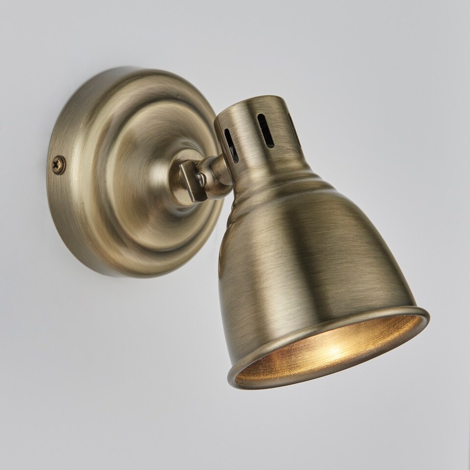 image 1 of Westbury LED 1 Light Spotlight Antique Brass Plate, GU10