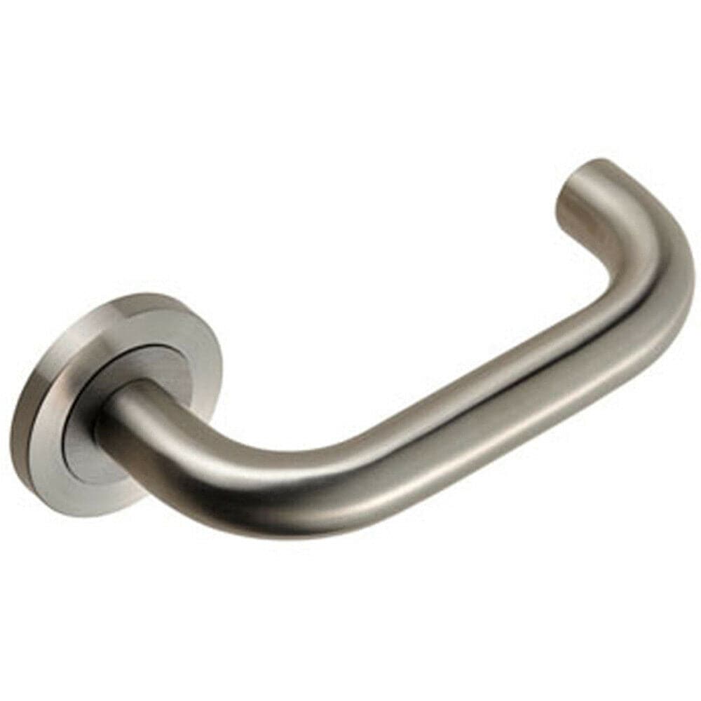 Loops PAIR Round Bar Safety Handle Concealed Fix Round Rose Satin Stainless Steel in Metallics