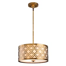 Arabella 2 Light Medium Round Ceiling Duo-Mount Pendant Gold, E27