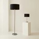 image 6 of ValueLights Charlie Chrome Floor Lamp Black Shade & Bulb 