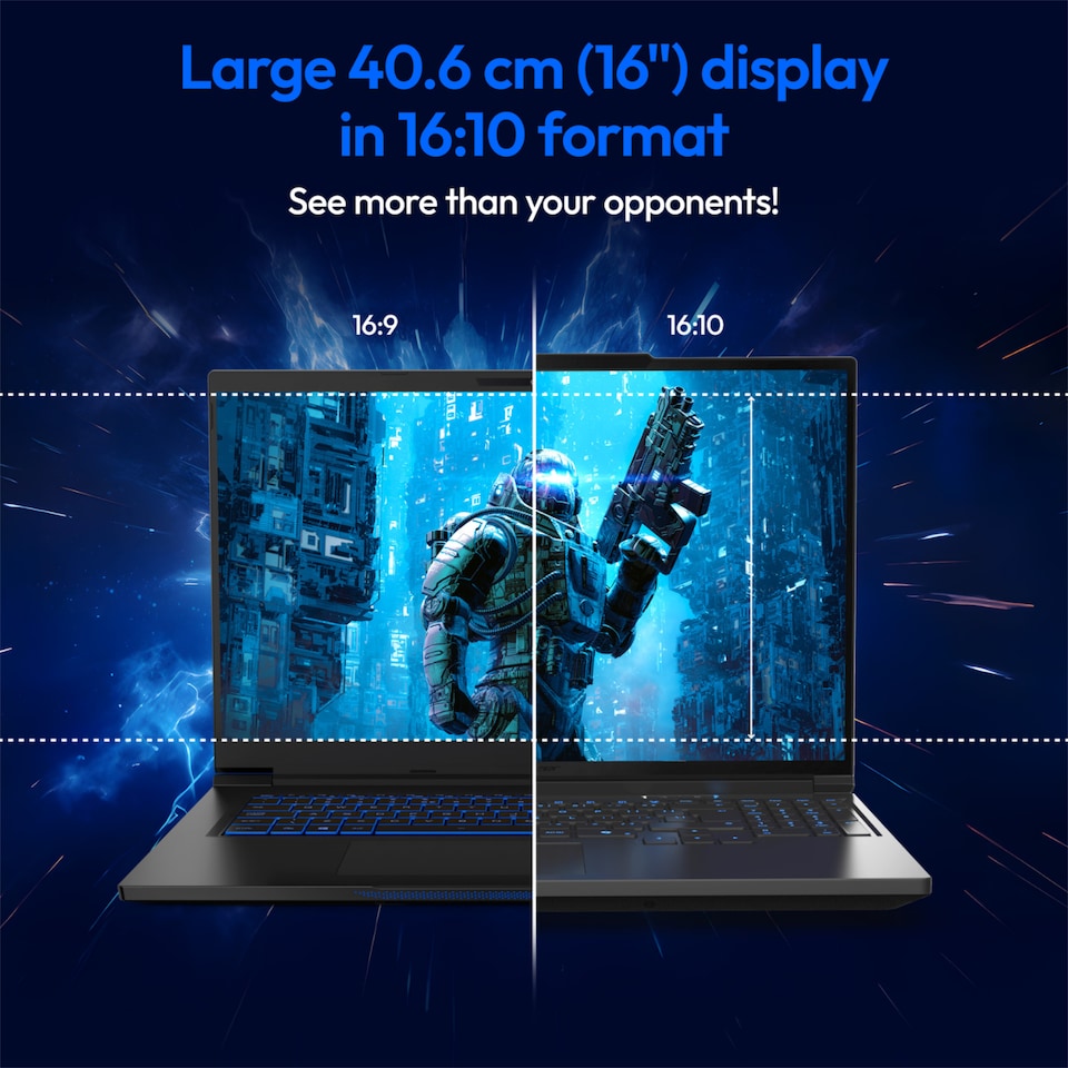 image 1 of Medion Erazer Major 16X1 Intel Core Ultra 7 255H 32GB RAM 2TB SSD RTX 5070 Ti 16 Inch WQXGA 300Hz Windows 11 Home Gaming Laptop - Black - 30041431