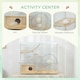 image 3 of PawHut Hamster Cage, Gerbil Cage w/ Deep Bottom, Wooden Ramp, Exercise Wheel
