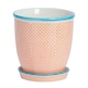 image 1 of Nicola Spring Hand-Printed Plant Pot with Saucer - 20.5cm - Orange