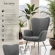image 2 of Armchair Hygge - padded, armrests and ergonomic backrest, 150 kg load capacity | Grey | Wide cord anthracite/black | One Size | 1
