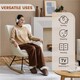 image 6 of Yaheetech Small Rocking Accent Chair with Beech Wood Legs-Ivory | White | Ivory | One Size | 1