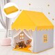 image 5 of COSTWAY Kids Play Tent Indoor Playhouse with Padded Mat-Yellow