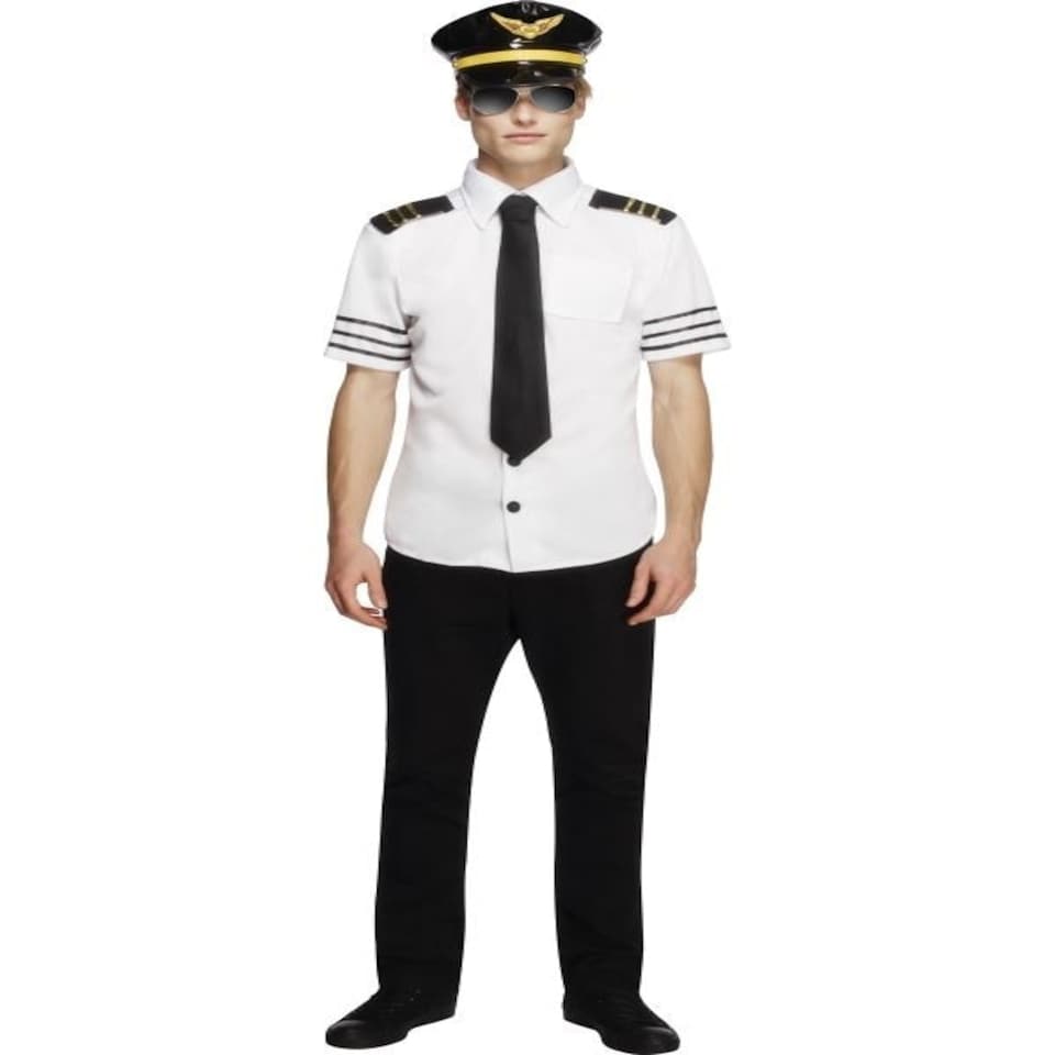 Fever Mile High Costume - Black - with Hat - Shirt & Tie - 31871M M