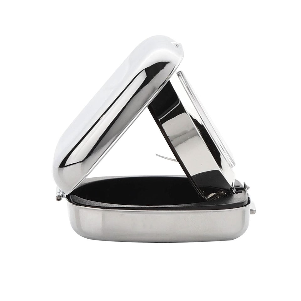 image 1 of Widdop Gifts Silver Fold Up Travel Alarm Clock
