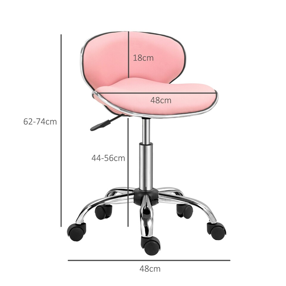 image 1 of HOMCOM Office Chair Beauty Salon Rolling Technician Stool Chair Grey