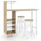 image 1 of COSTWAY 3PCS Bar Table & 2 Stool Dining Set Natural N/A