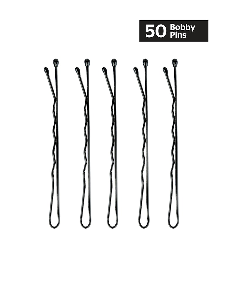 image 1 of Brushworks Black Bobby Pins - 50 Pieces
