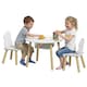 image 1 of AIYAPLAY Kids Table and Chairs Set with Storage Bag White