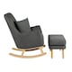 image 4 of Eden Deluxe Nursery Chair & Stool- Nursery Armchair, Night-time Feeds, Soothing Baby, Soft & Durable Woven Fabric & High Back Design Plus Cushion (Charcoal)