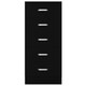 image 8 of FWStyle Tunis 5 Drawer Tallboy Slim Chest Of Drawers - Matt Black