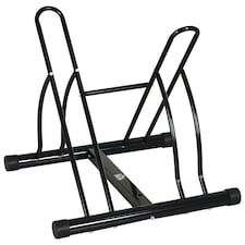 HOMCOM Reversible 2 Bike Holding Rack Steel Frame Indoor Outdoor Foot Caps Stand