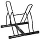 image 1 of HOMCOM Reversible 2 Bike Holding Rack Steel Frame Indoor Outdoor Foot Caps Stand