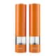 image 4 of Cooks Professional Electric Salt & Pepper Mill Set with Bamboo Base | Adjustable Grind Settings | Simple One-Button Operation | Orange