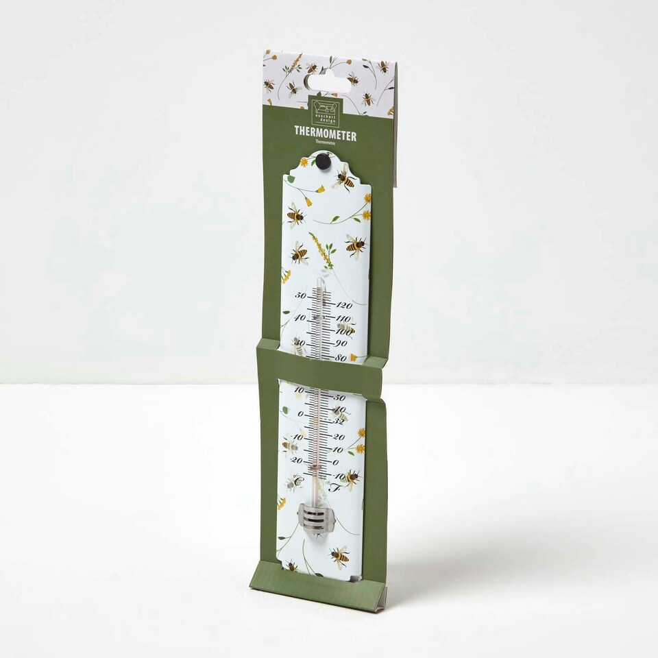 image 1 of Homescapes Outdoor Thermometer with Bee Design