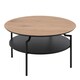 image 1 of Goldington Round Coffee Table with Oak Top & Black Legs