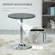 image 3 of HOMCOM Round Height Adjustable Bar Table Counter Pub Desk Metal Base Black