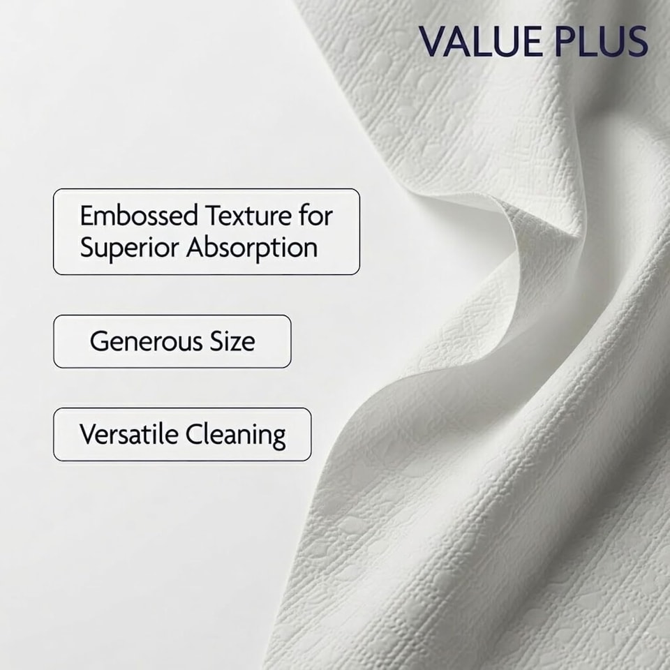 image 1 of White Centrefeed Paper Rolls, 2-Ply Quilted & Embossed, Super Absorbent & Extra Strong, 18-Roll Pack for Kitchen, Garage, Restaurant & Commercial Cleaning