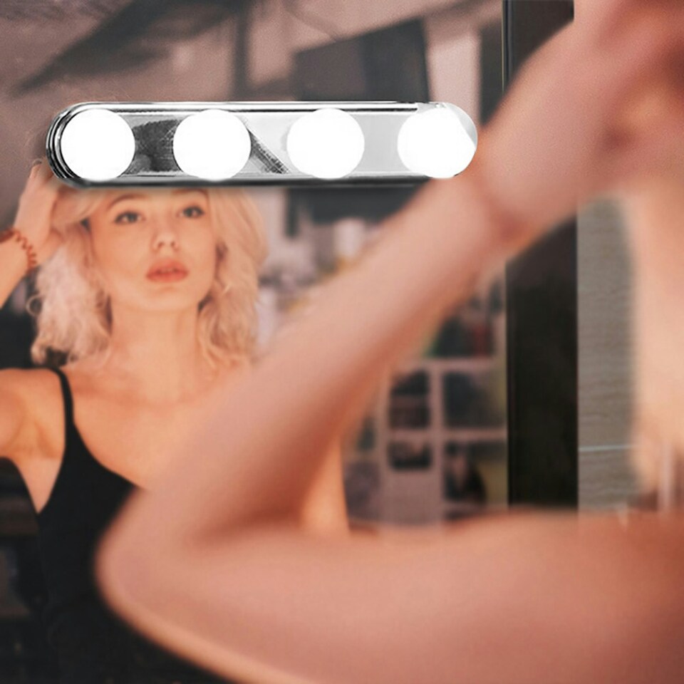image 1 of Living and Home 4-Bulb LED Vanity Lights for Mirror
