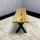 image 5 of Wooden Brown Bench With Metal Legs for Dining, Work, or Study Brown