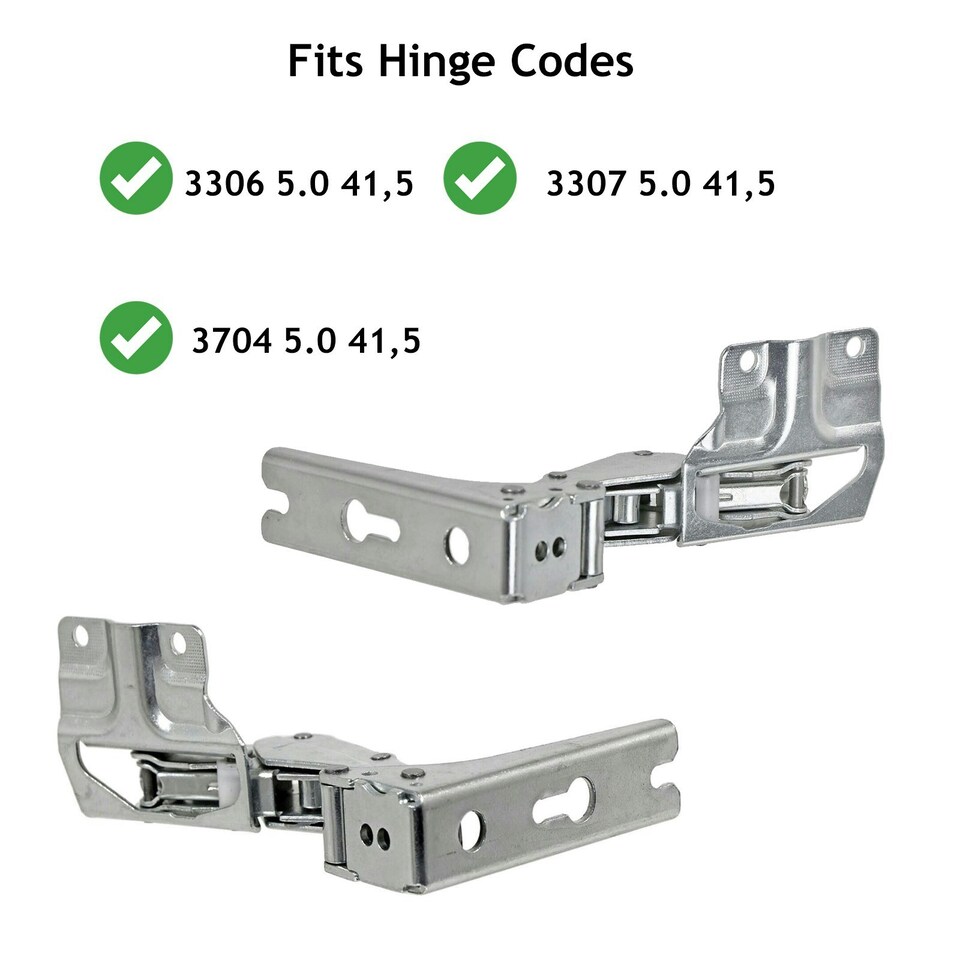 image 1 of SPARES2GO Door Hinge for Bosch Neff Siemens Fridge Freezer Pair 3704 3306 3307 5.0 Silver