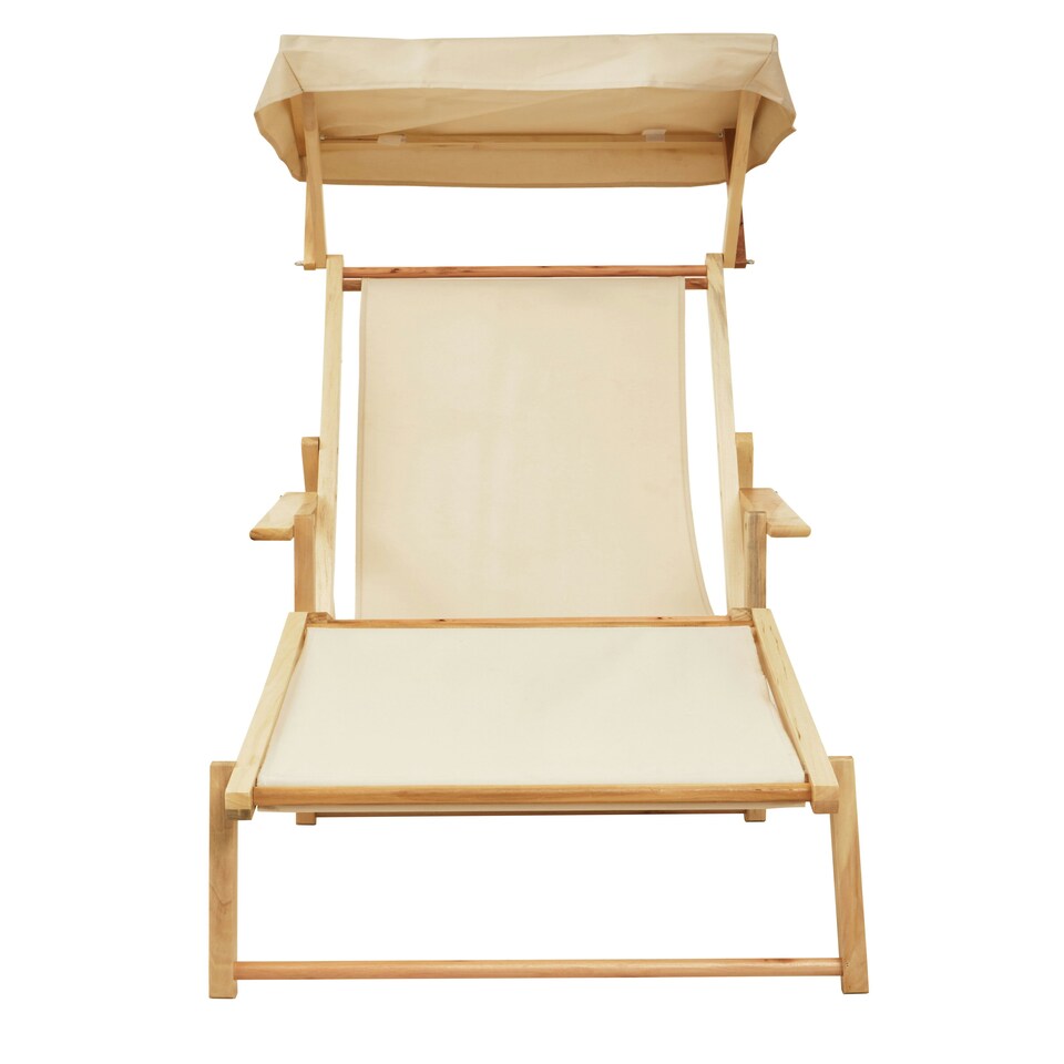 image 1 of Interiors by Premier Cream Lounger, Easy to Clean Outdoor Lounger Chair, Weather-resistant Chaise Lounge, Space-saver Sun Lounger