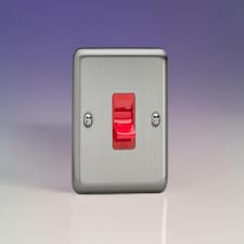 Varilight 45A Cooker Switch (Single Size) Matt Chrome XS45SB N/A