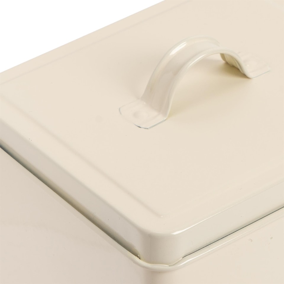 image 1 of Harbour Housewares Vintage Metal Dishwasher Tablets Canister - Cream | Cream | Beige | 1