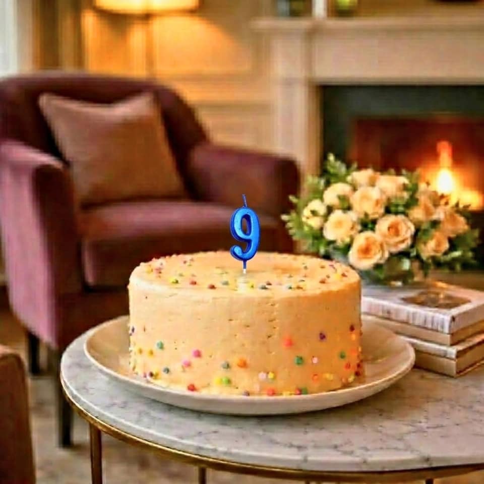 image 1 of Blue 9 Number Candle  Birthday Anniversary Party Cake Decorations Topper | Blue