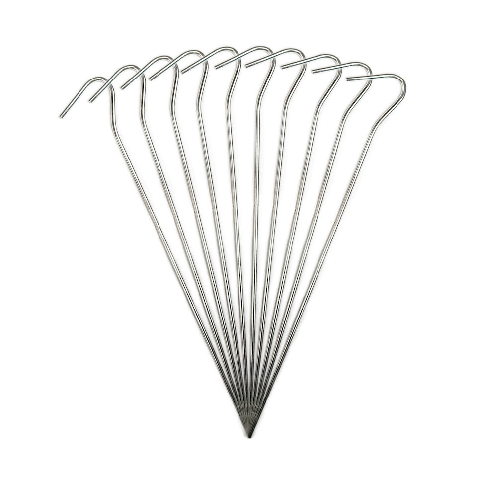 image 1 of KCT 20 pc Galvanised Steel Tent Pegs Heavy Duty Camping Ground Stakes 9"