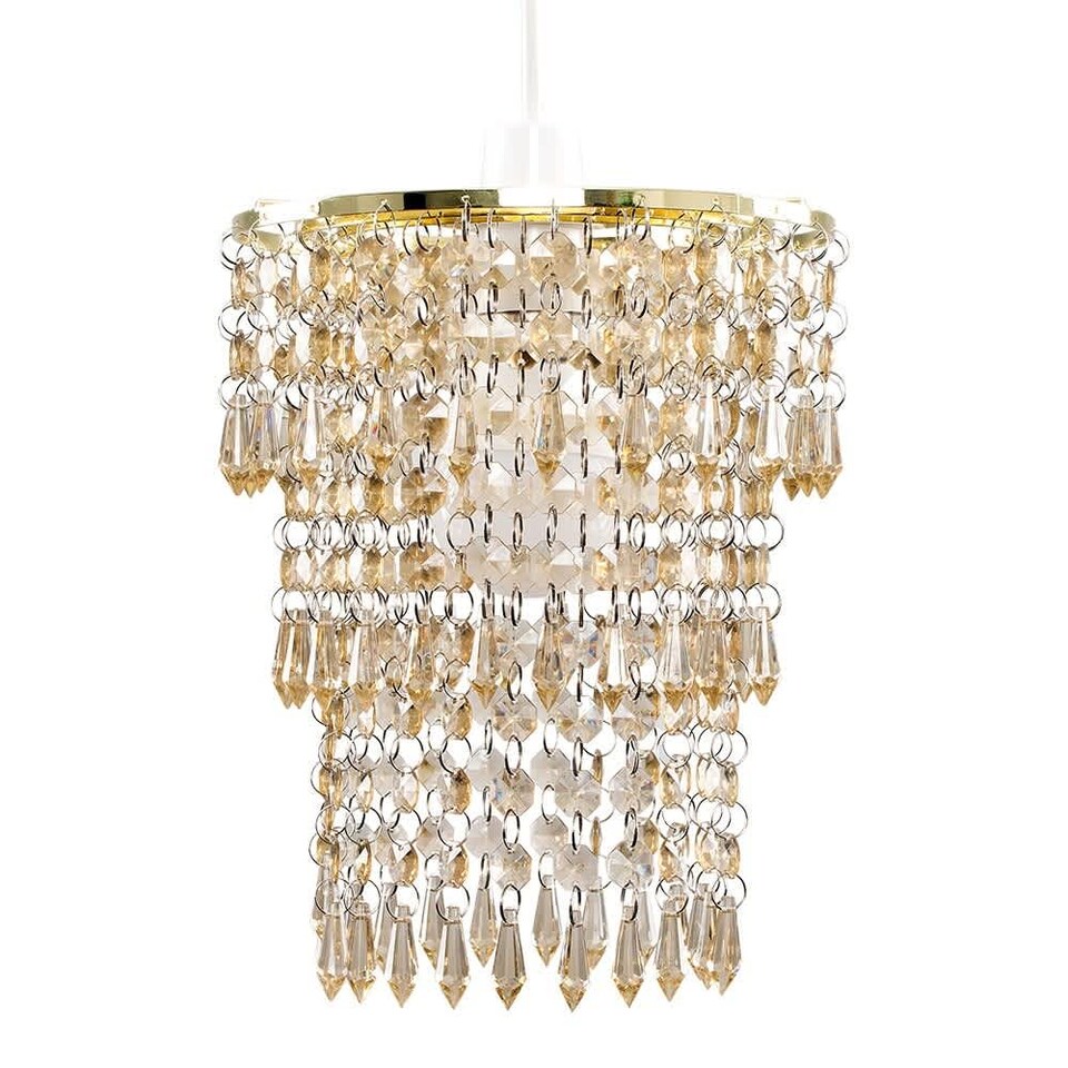 image 1 of ValueLights Decorative Gold Acrylic Ceiling Pendant Light Shade | Gold