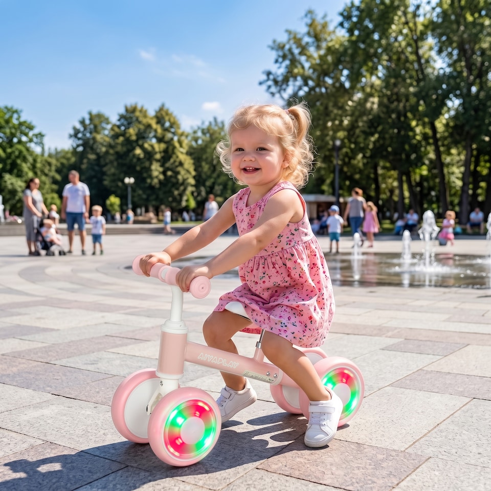image 1 of AIYAPLAY Baby Balance Bike for 1-2 Year Olds, Light-up Toddler Balance Bike