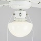 image 2 of ValueLights Nimrod Gloss White Ceiling Fan Light and E27 Globe LED 4W Warm White 2700K Bulb