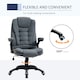 image 6 of Vinsetto High Back Home Office Chair Swivel Linen Fabric Desk Chair, Dark Grey