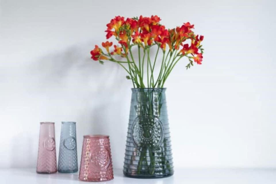 image 1 of Verano Spanish Ceramics Recycled Glass Mandala Medium Vase - 27.5cm Pink | Pink | 1